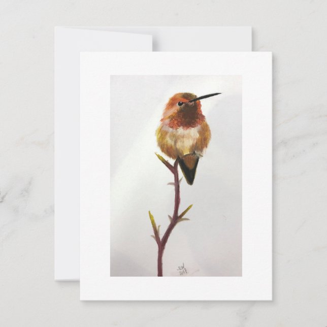 Hummingbird Thank you Note/Note card with envelope (Front)