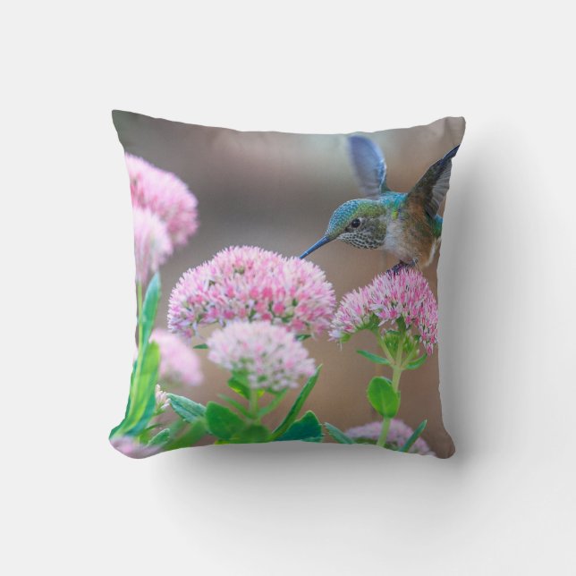 Hummingbird Throw Pillow (Front)