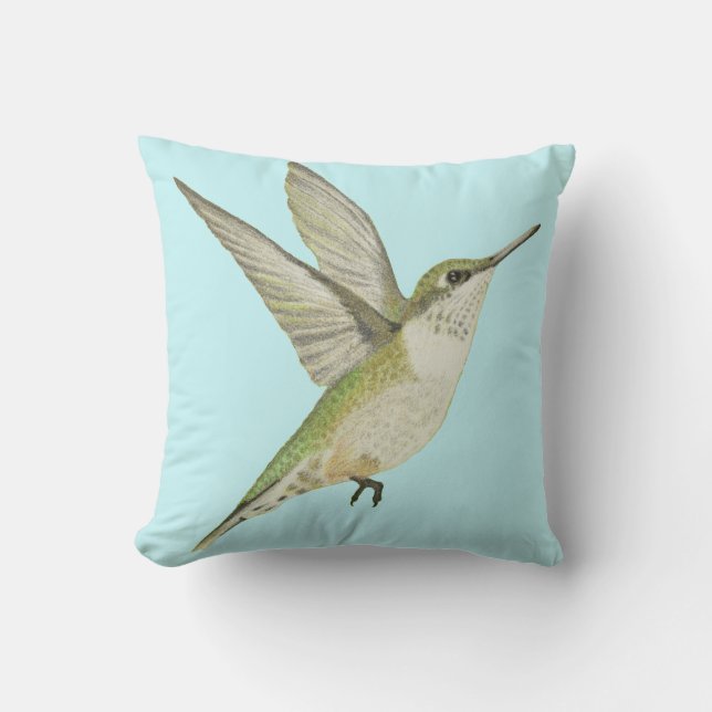 Hummingbird Throw Pillow (Front)