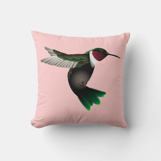 Hummingbird throw pillow (Front)