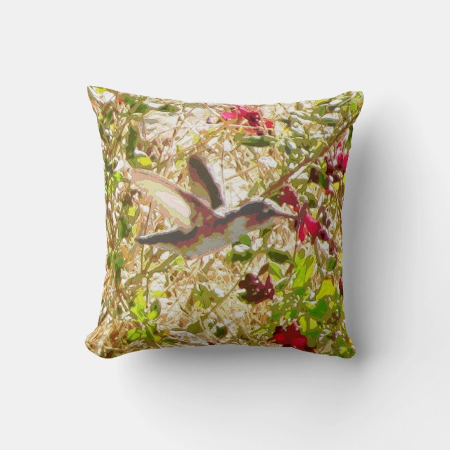 Hummingbird Throw Pillow (Front)