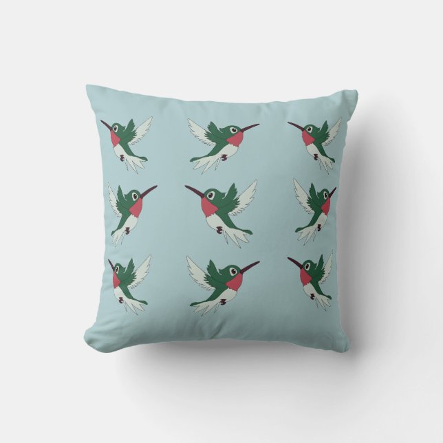 Hummingbird Throw Pillow (Front)