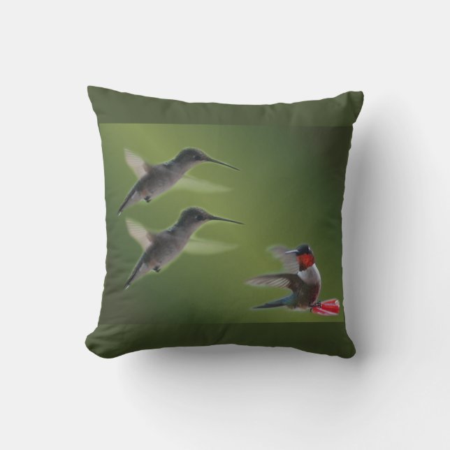 hummingbird throw pillow customize (Front)