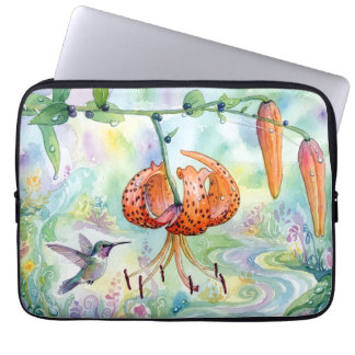 Hummingbird & Tiger Lilyn Laptop Sleeve