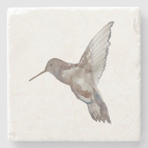 Hummingbird Tropical Nature Painting Coastal Decor Stone Coaster