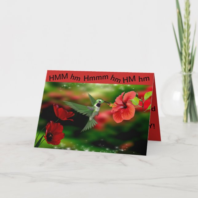 Hummingbird Valentines Day Card (Front)