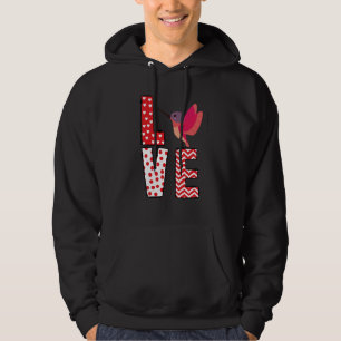 Hummingbird Valentines Day Love Valentine Cute Hea Hoodie