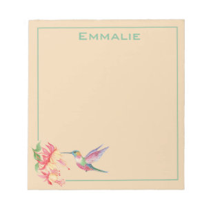 Hummingbird w/Red and Yellow Flower Notepad