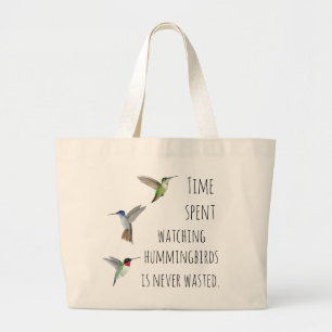 Hummingbird watching large tote bag