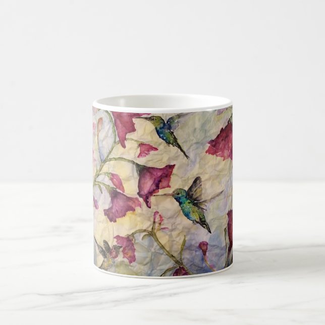 Hummingbird Watercolor Art Classic Mug (Center)