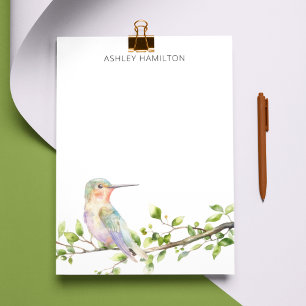 Hummingbird Watercolor Name Card