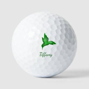 hummingbird watercolor vibrant green saturated golf balls