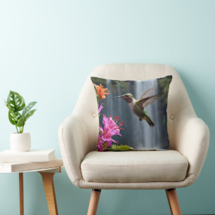 Hummingbird Waterfall Park,  Throw Pillow