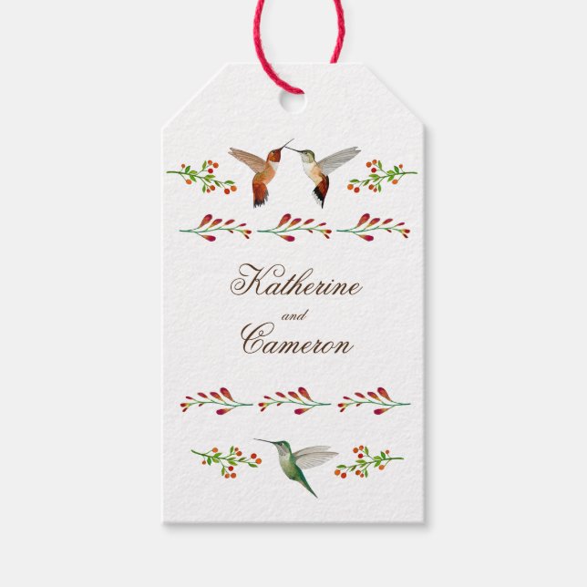 Hummingbird Wedding Gift Tags (Front)