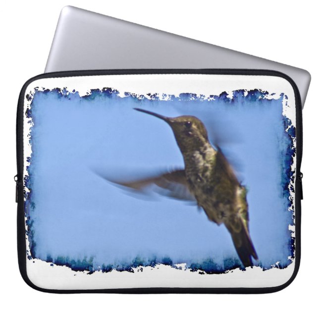 Hummingbird White Edge Laptop Sleeve (Front)