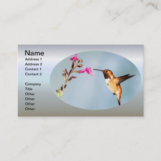 Hummingbird Wild in Nature Business Card (Front)