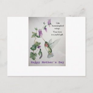 Hummingbird Wings Mothers Day Carte postale Joyful