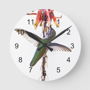 Hummingbird Wings Round Clock