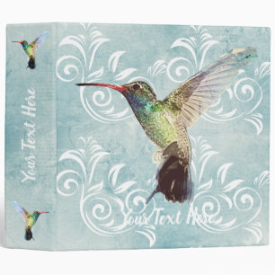 Hummingbird with Flourish Background Binder