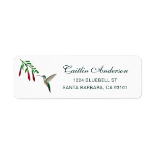 Hummingbird with Flower Label