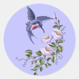 Hummingbird with Flowers 2 Stickers