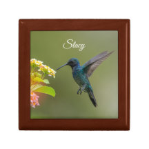 Hummingbird With Flowers Keepsake Box
