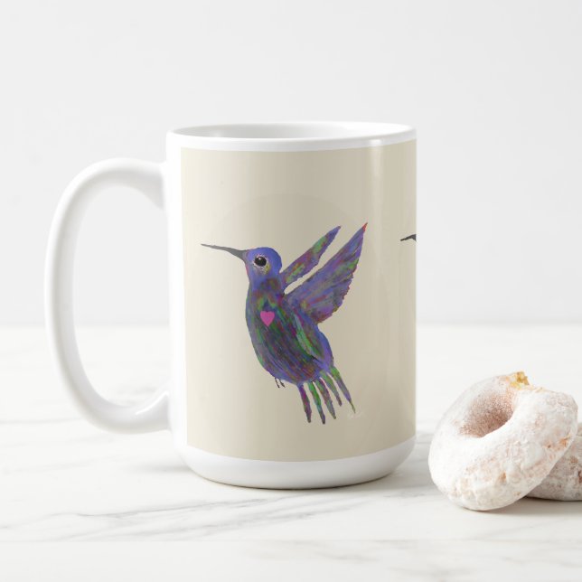 Hummingbird with Heart Coffee Mug (With Donut)