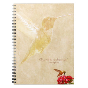 Hummingbird with quote - Spiral Notebook