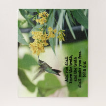 Hummingbird, with Verse (John 8:32) 