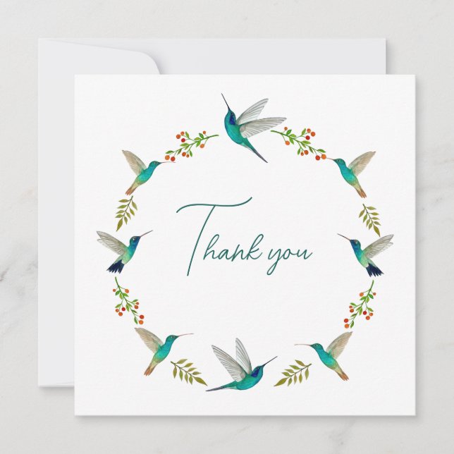 Hummingbird Wreath Thank you (Front)