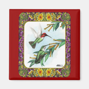 Hummingbirds and Flowers #4 Magnet
