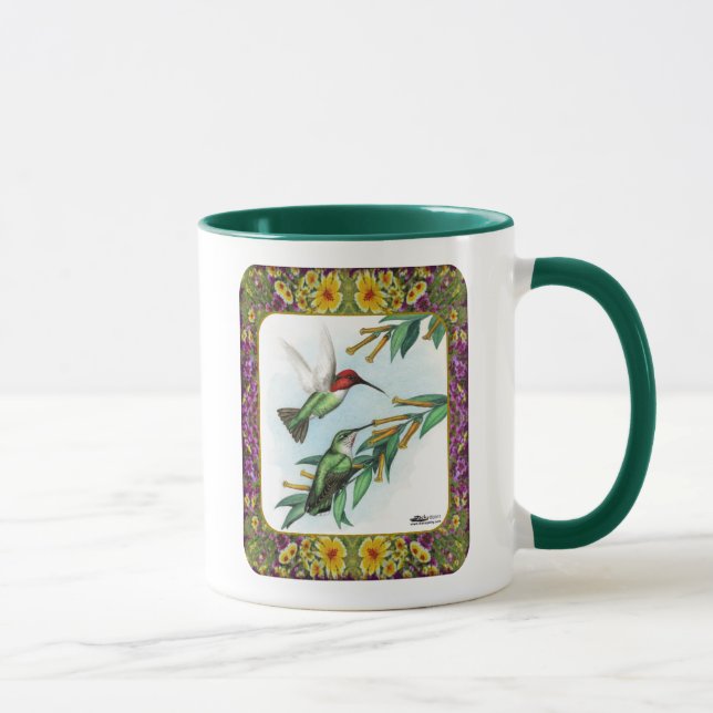Hummingbirds and Flowers #4 Mug (Right)