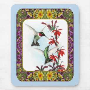 Hummingbirds and Flowers #5 Mouse Pad