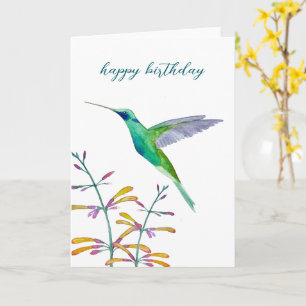 Hummingbirds and Flowers Card