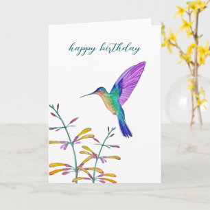 Hummingbirds and Flowers Card
