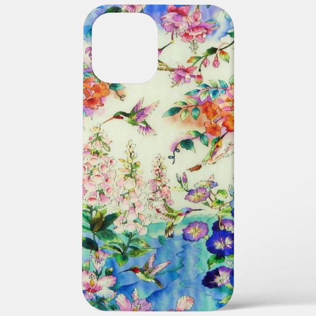 Hummingbirds and Flowers Case-Mate iPhone Case (Back)
