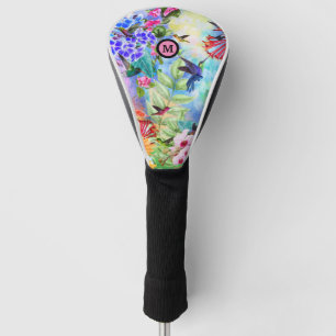Hummingbirds and Flowers Initial Golf Head Cover