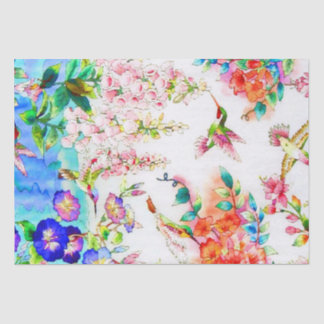 Hummingbirds and Flowers Landscape Tissue Paper