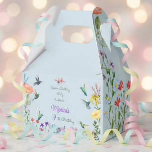 Hummingbirds and Flowery garden birthday party Favor Box