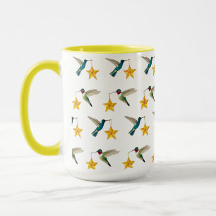 Hummingbirds and Stars Two-Tone Coffee Mug