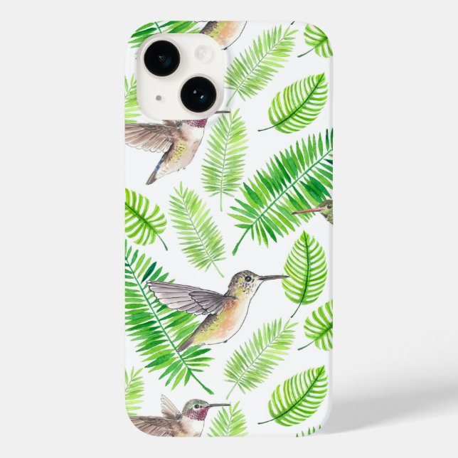 Hummingbirds and tropical leaves Case-Mate iPhone case (Back)