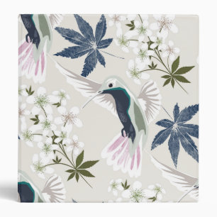 Hummingbirds and white flowers. binder