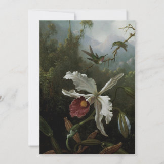 Hummingbirds and White Orchid by Martin J. Heade