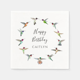 Hummingbirds Birthday  Napkin