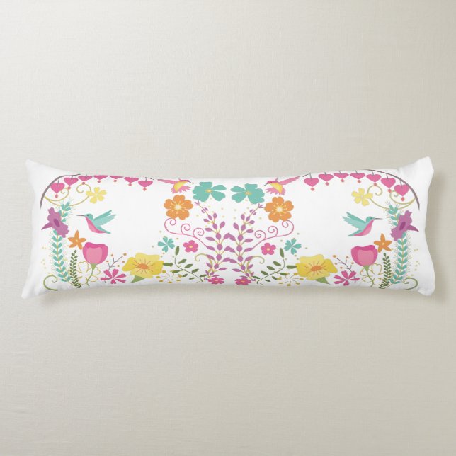 Hummingbirds Body Pillow (Front)