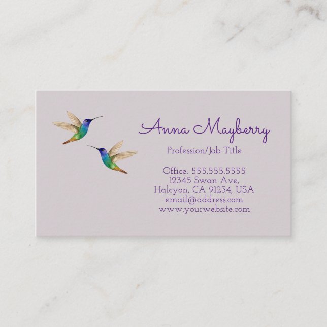 Hummingbirds Business Card (Front)