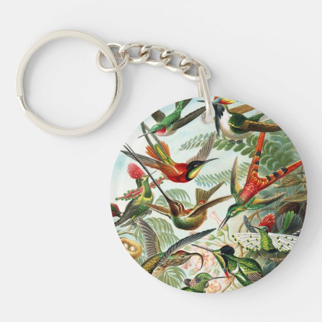 Hummingbirds by Ernst Haeckel Keychain (Front)