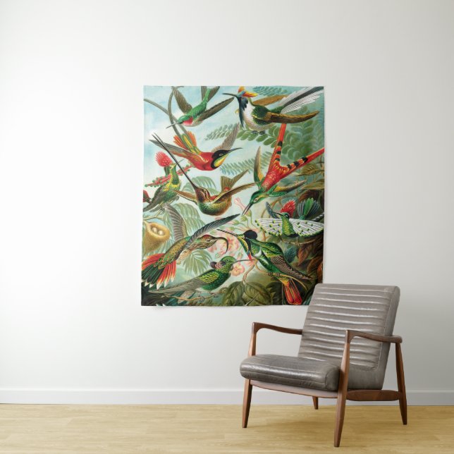 Hummingbirds by Ernst Haeckel Tapestry (In Situ)
