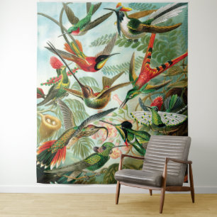 Hummingbirds by Ernst Haeckel Tapestry