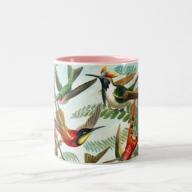 Hummingbirds by Ernst Haeckel Two-Tone Coffee Mug (Center)